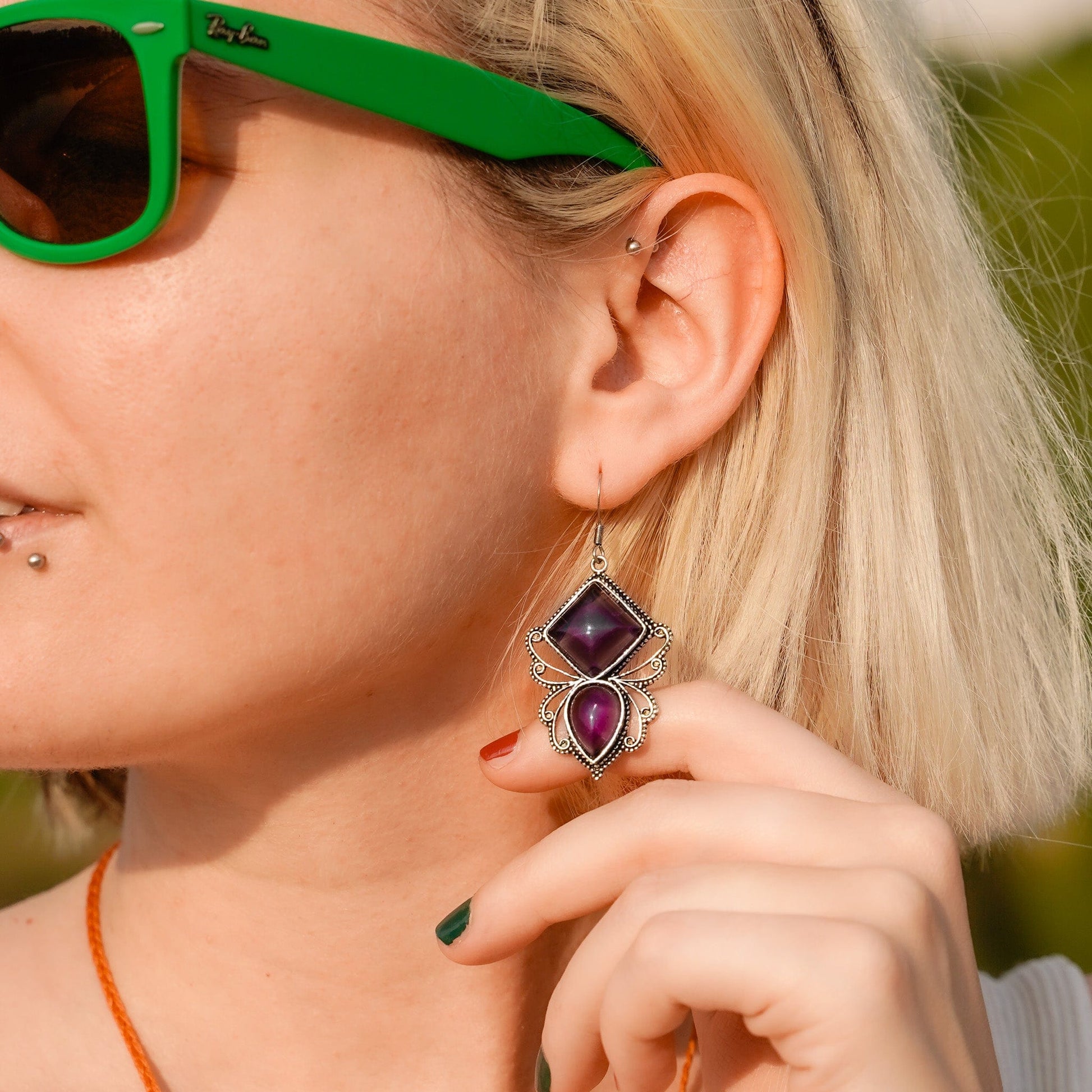 Purple Butterfly Earrings