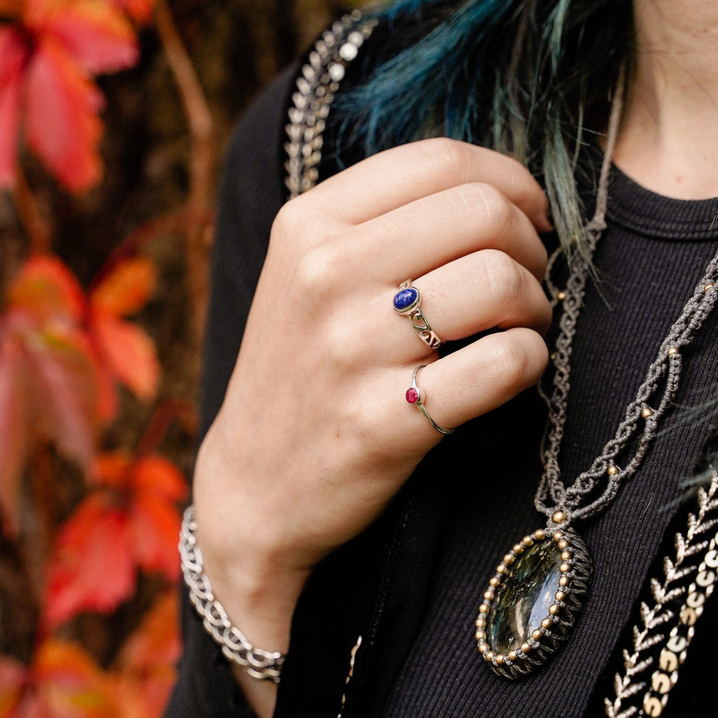 Rings Carved In Blue Ring