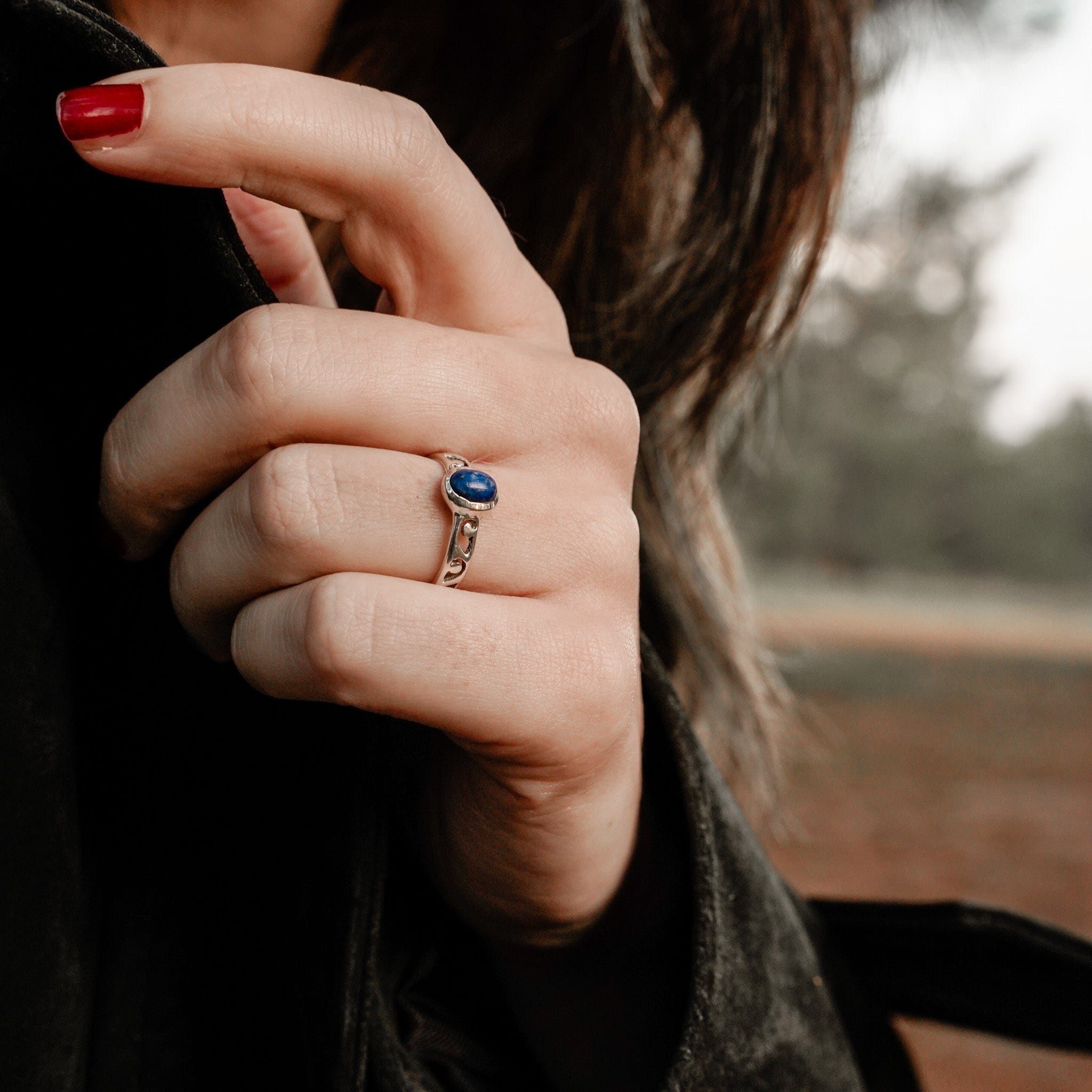 Rings Carved In Blue Ring