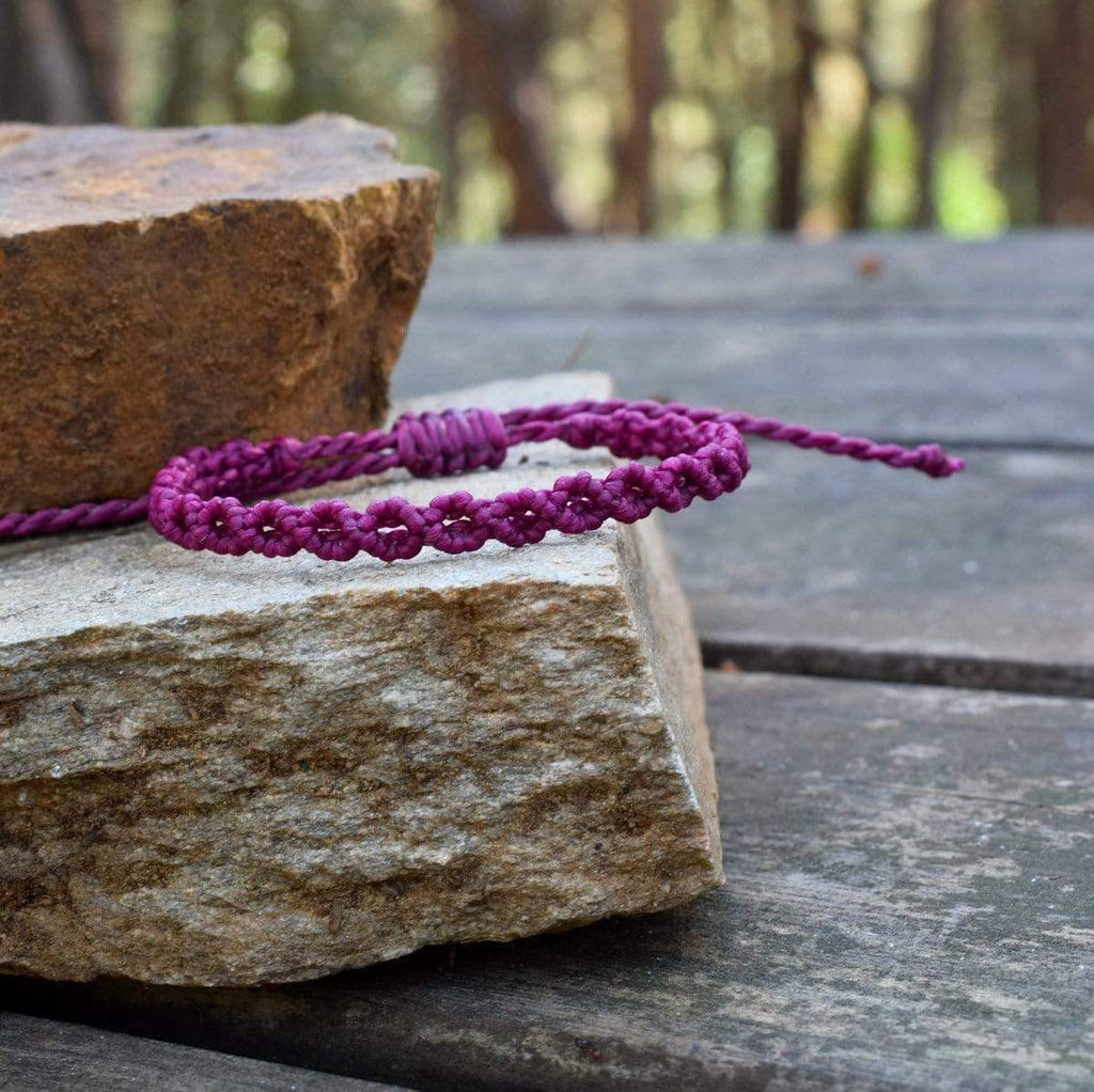 Macrame bracelet Breast Cancer Awareness Bracelet