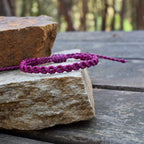 Macrame bracelet Breast Cancer Awareness Bracelet